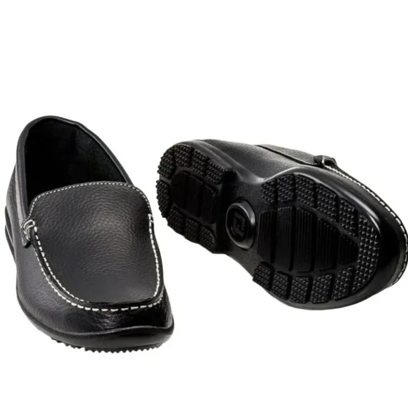 Foot Joy FJ Black Leather Dress Casual Slip On Driving Loafers Shoes Men\'s 9.5 D FootJoy Driving Loafers Dress Shoes Mens Size 11.5 Black  main image 3